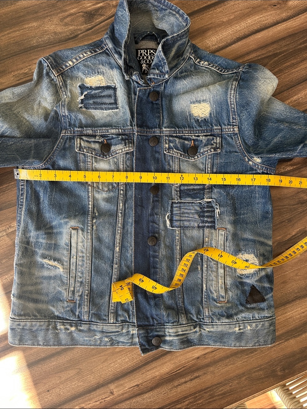 Distressed Blue Denim Jacket - Picture 8 of 9
